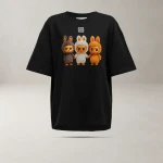 T-shirt damski OLAVOGA HEART SIDE 2025 czarny - maWer Fashion