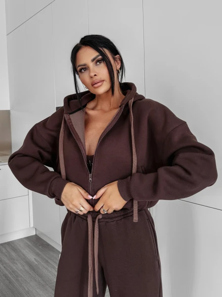 Bluza damska OLAVOGA OVERCAST 2025 brąz - maWer Fashion