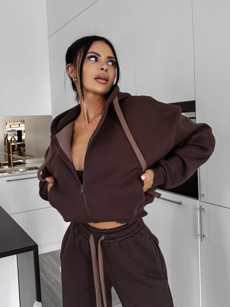 Bluza damska OLAVOGA OVERCAST 2025 brąz - maWer Fashion