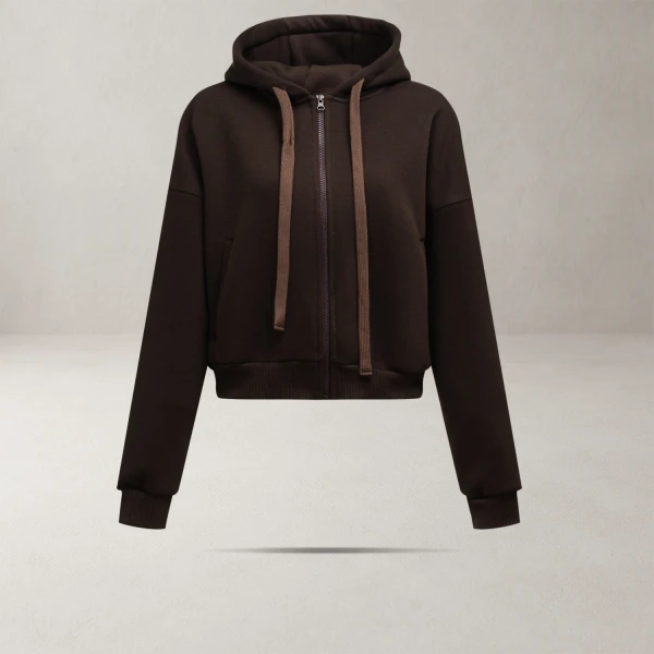 Bluza damska OLAVOGA OVERCAST 2025 brąz - maWer Fashion