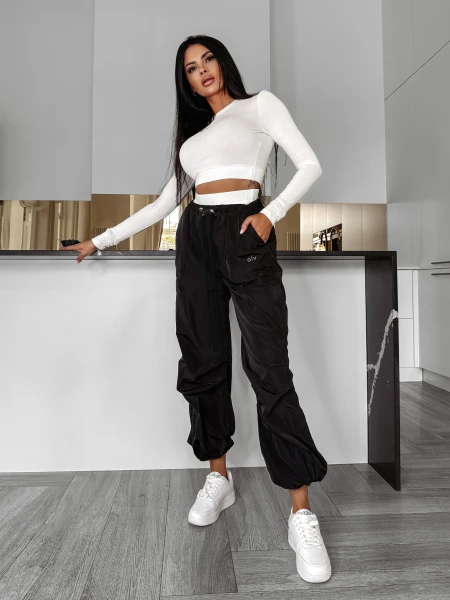 Spodnie damskie OLAVOGA ACORN 2025 czarne - mawer Fashion