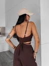 Komplet damski OLAVOGA DEW 2025 brązowy - maWer Fashion