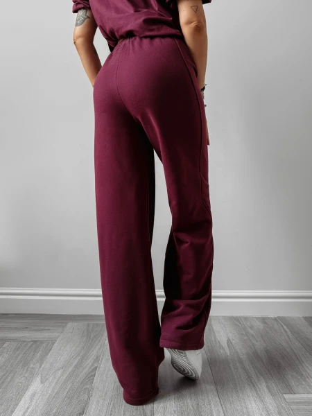 Spodnie damskie OLAVOGA AUTUMN WHISPER PANTS 2025 bordo - maWer Fashion