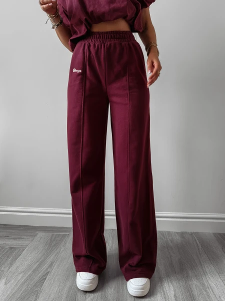 Spodnie damskie OLAVOGA AUTUMN WHISPER PANTS 2025 bordo - maWer Fashion