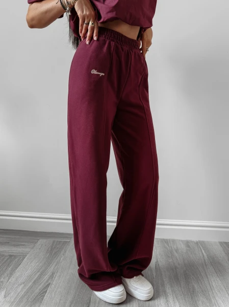 Spodnie damskie OLAVOGA AUTUMN WHISPER PANTS 2025 bordo - maWer Fashion