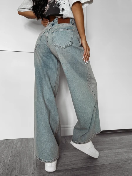 Spodnie jeansowe damskie OLAVOGA FASOLITA 2025 niebieskie - maWer Fashion