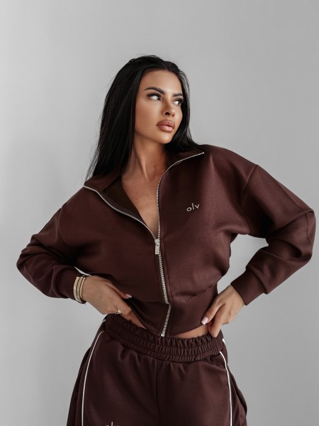 Bluza damska OLAVOGA SILENT STORM SWEATSHIRT 2025 brąz - maWer Fashion