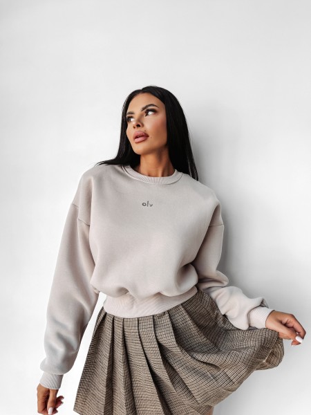 Bluza damska OLAVOGA TAKEDOWN 2025 beż - maWer Fashion