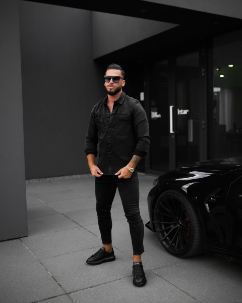 Koszula męska OLAVOGA GIACCA 2025 czarna - maWer Fashion