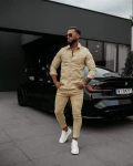 Koszula męska OLAVOGA GIACCA 2025 ciemny beż - maWer Fashion