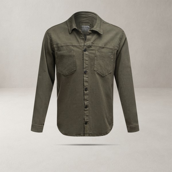 Koszula męska OLAVOGA GIACCA 2025 khaki - maWer Fashion