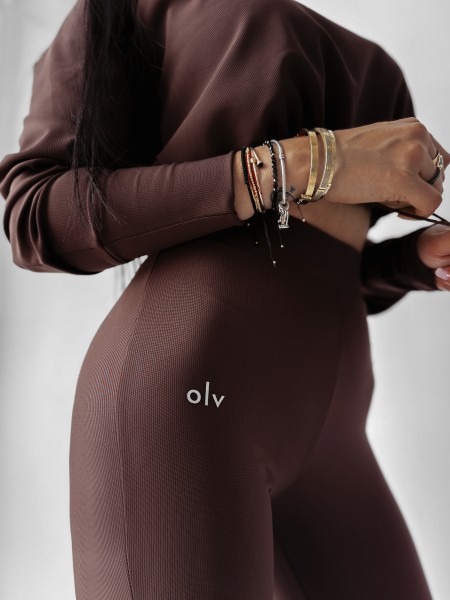 Komplet damski OLAVOGA ASHWOOD 2025 brąz - maWer Fashion