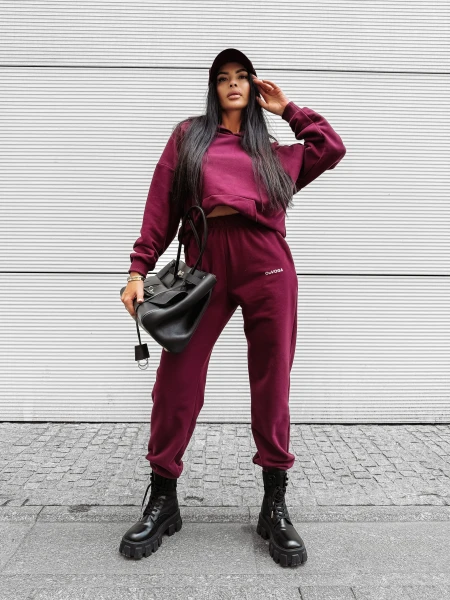 Komplet damski OLAVOGA DEWFALL 2025 bordo - maWer Fashion
