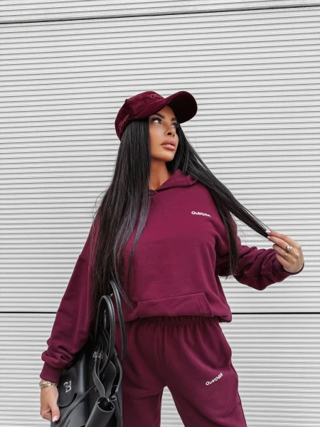 Komplet damski OLAVOGA DEWFALL 2025 bordo - maWer Fashion