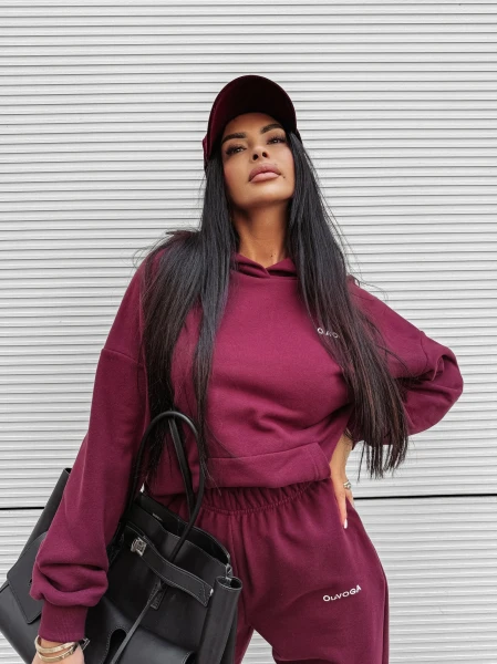Komplet damski OLAVOGA DEWFALL 2025 bordo - maWer Fashion