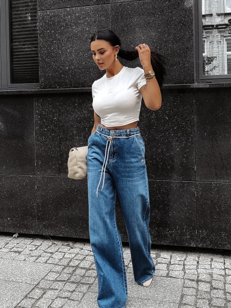 Spodnie jeansowe damskie OLAVOGA KAAGE 2025 niebieskie - maWer Fashion