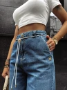 Spodnie jeansowe damskie OLAVOGA KAAGE 2025 niebieskie - maWer Fashion