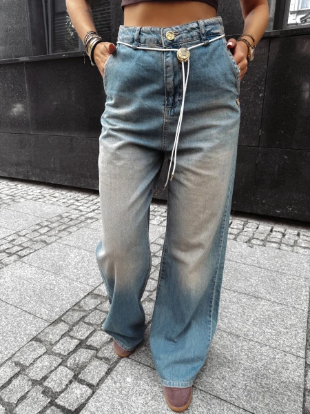 Spodnie jeansowe damskie OLAVOGA KAAGE 2025 niebieskie - maWer Fashion