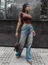 Spodnie jeansowe damskie OLAVOGA KAAGE 2025 niebieskie - maWer Fashion
