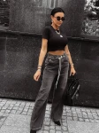 Spodnie jeansowe damskie OLAVOGA KAAGE 2025 szare - maWer Fashion