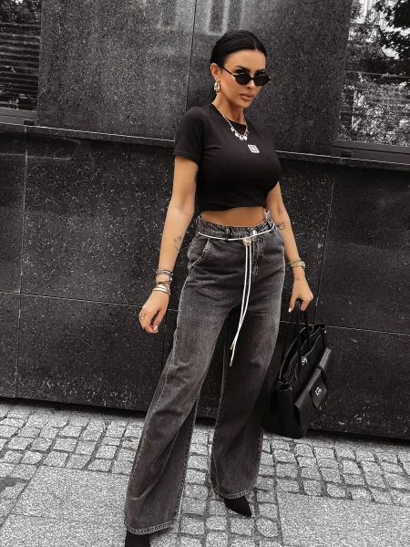 Spodnie jeansowe damskie OLAVOGA KAAGE 2025 szare - maWer Fashion