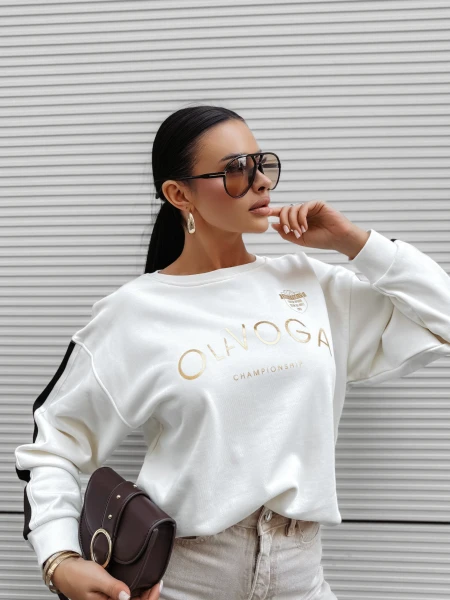 Bluza damska OLAVOGA OLY 2025 ecru - maWer Fashion
