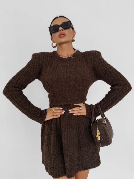 Komplet damski OLAVOGA MERSILIA 2025 brąz - maWer Fashion
