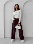 Spodnie damskie OLAVOGA NIGHTBREAK 2025 brąz - maWer Fashion