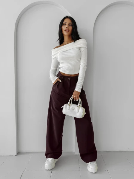 Spodnie damskie OLAVOGA NIGHTBREAK 2025 brąz - maWer Fashion