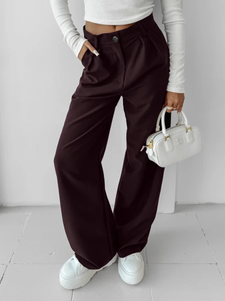 Spodnie damskie OLAVOGA NIGHTBREAK 2025 brąz - maWer Fashion
