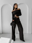 Bluzka damska OLAVOGA CREAMED FOG 2025 czarna - maWer Fashion