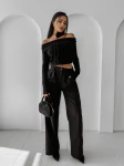 Bluzka damska OLAVOGA CREAMED FOG 2025 czarna - maWer Fashion