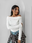 Bluzka damska OLAVOGA CREAMED FOG 2025 ecru - maWer Fashion