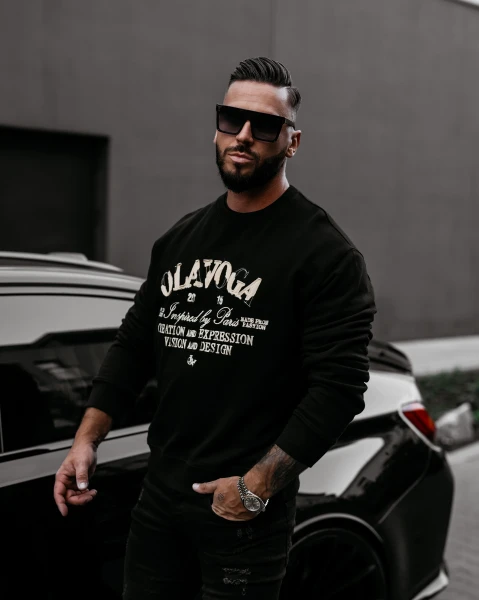 Bluza męska OLAVOGA VIROUS 2025 czarna - maWer Fashion