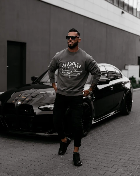 Bluza męska OLAVOGA VIROUS 2025 grafitowa - maWer Fashion