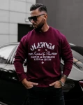 Bluza męska OLAVOGA VIROUS 2025 bordowa - maWer Fashion