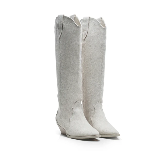 Buty kowbojki damske OLAVOGA POINT 2025 beż - maWer Fashion