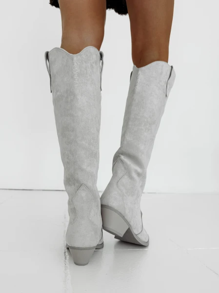 Buty kowbojki damske OLAVOGA POINT 2025 beż - maWer Fashion