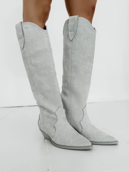 Buty kowbojki damske OLAVOGA POINT 2025 beż - maWer Fashion