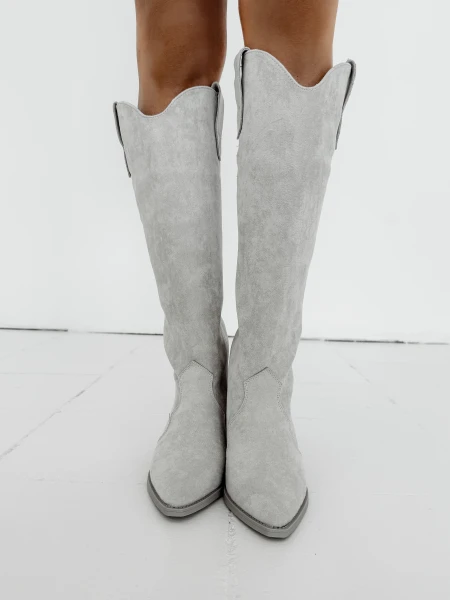 Buty kowbojki damske OLAVOGA POINT 2025 beż - maWer Fashion
