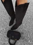 Buty kowbojki damske OLAVOGA POINT 2025 czarne - maWer Fashion