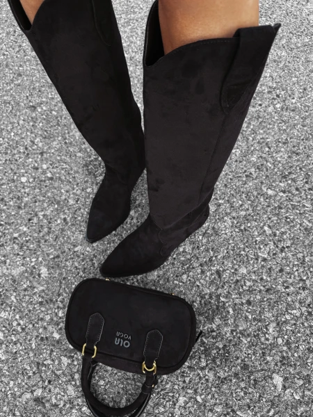 Buty kowbojki damske OLAVOGA POINT 2025 czarne - maWer Fashion