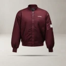 Bomberka kurtka męska OLAVOGA WOOLY 2025 bordowa - maWer Fashion