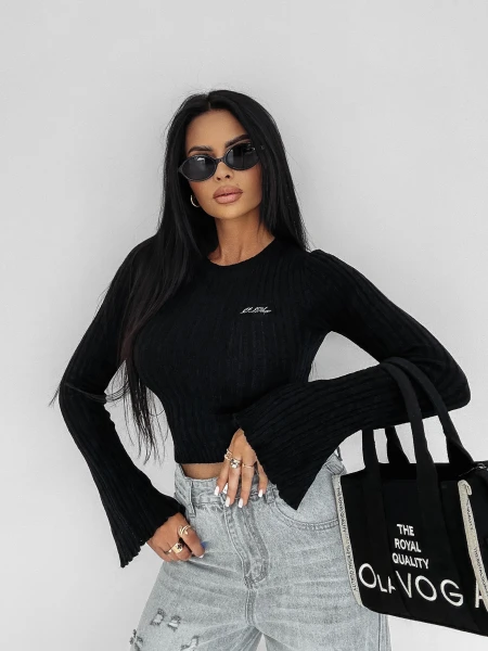 Sweter damski OLAVOGA ZIRRA 2025 czarny - maWer Fashion