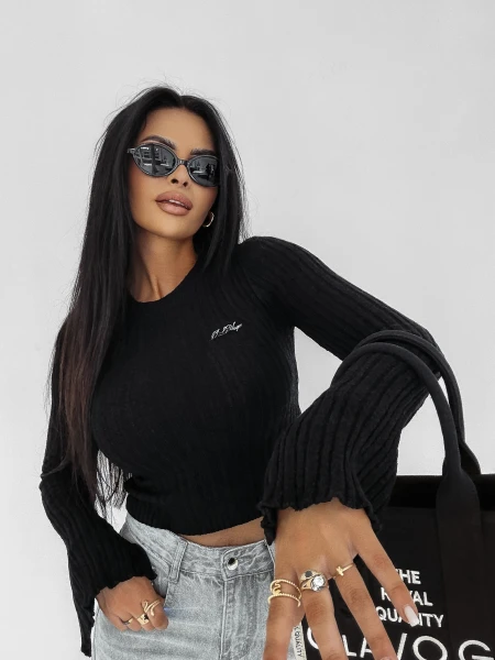Sweter damski OLAVOGA ZIRRA 2025 czarny - maWer Fashion