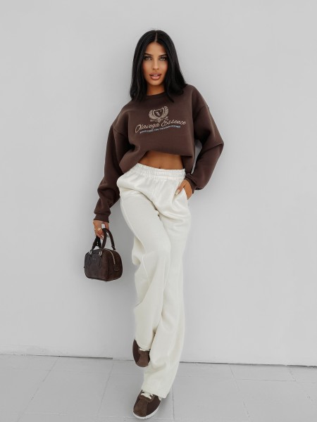Bluza damska OLAVOGA FALL ESSENCE 2025 brązowa  - maWer Fashion
