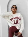Sweter damski OLAVOGA LUURE 2025 ecru - maWer Fashion