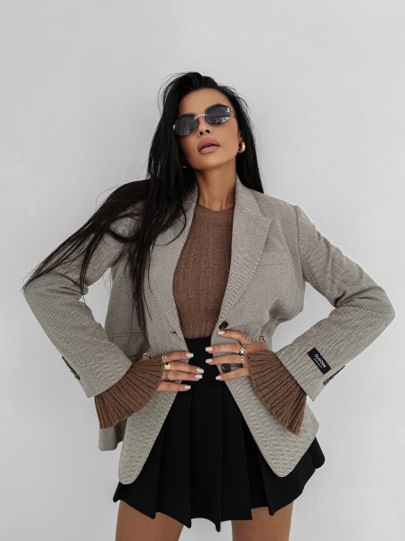 Marynarka damska OLAVOGA ZITAL 2025 ciemny beż - maWer Fashion