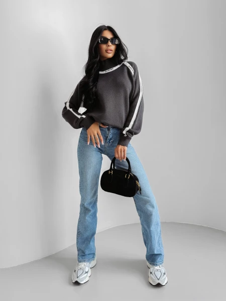 Sweter damski OLAVOGA WINTOR 2025 szary - maWer Fashion
