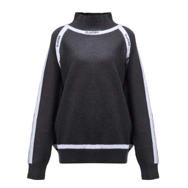 Sweter damski OLAVOGA WINTOR 2025 szary - maWer Fashion